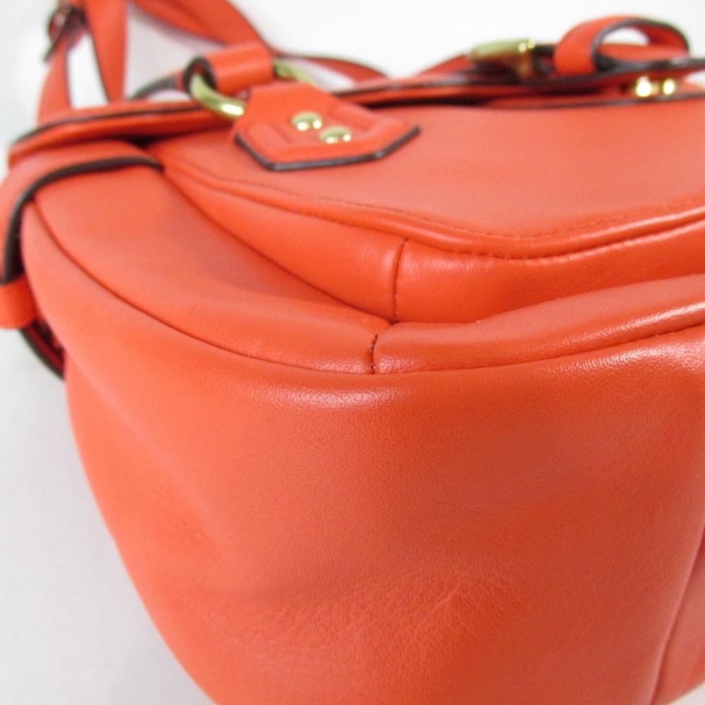 COACH Campbell Eva Orange Leather Large Flap Shoulder Bag Purse Dust Bag - Picture 14 of 15
